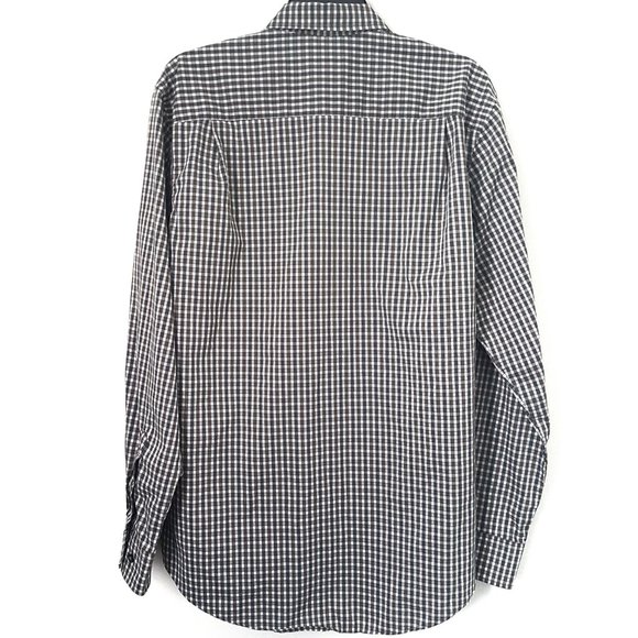 Van Heusen Men's Gray/White Plaid Shirt, Size M - Picture 4 of 4